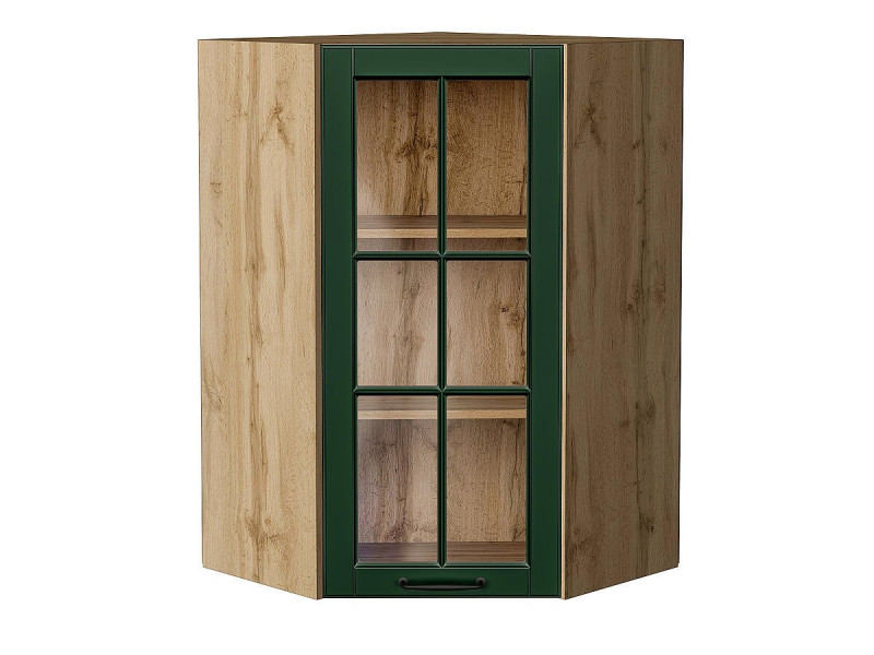 920*600*600 Шкаф верхний угловой остекленный Дублин Special Green