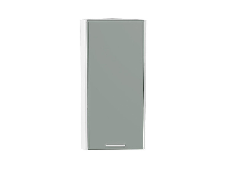920*300*307 Шкаф верхний торцевой Квадро Аквамарин/Белый