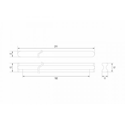 Ручка скоба мебельная VOLNA RS065BL.4 Матовый черный 192