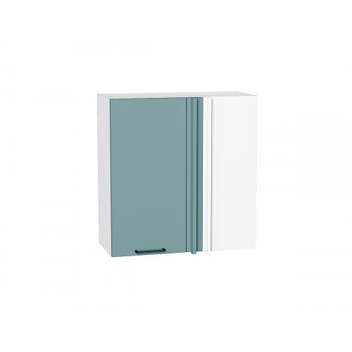 716*700* Шкаф верхний прямой угловой Флэт Grey-green In 2S Белый