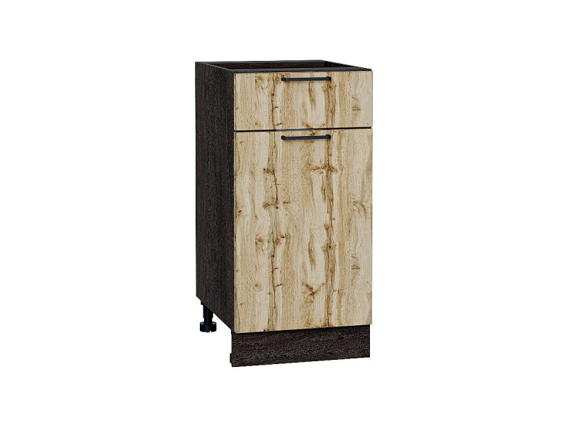 816*400* Шкаф нижний с 1-ой дверцей и ящиком Флэт Wotan Oak 2S Graphite