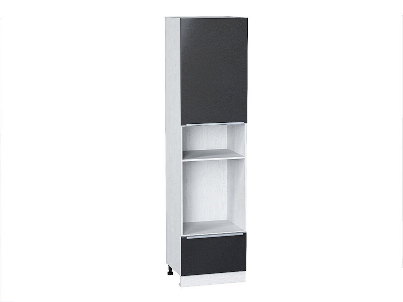 2336*600* Шкаф пенал с 1-ой дверцей и ящиком под технику Фьюжн Anthracite Белый