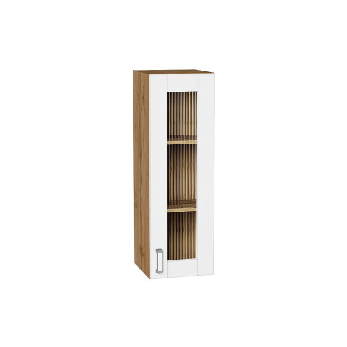 920*300*Шкаф верхний с 1-ой остекленной дверцей Лофт White Silk/Дуб Вотан 920*300*Шкаф верхний с 1-ой остекленной дверцей Лофт White Silk/Дуб Вотан