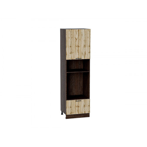 2132*600* Шкаф пенал с 1-ой дверцей и ящиком под технику Флэт Wotan Oak 2S Graphite