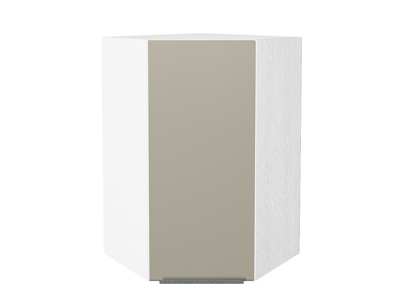 920*600*600 Шкаф верхний угловой Фьюжн Silky Grey Белый