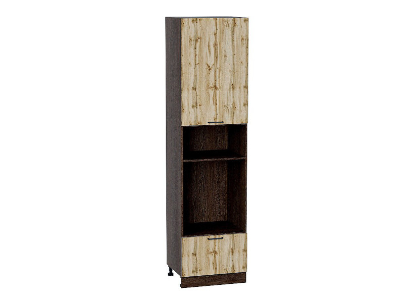 2336*600* Шкаф пенал с 1-ой дверцей и ящиком под технику Флэт Wotan Oak 2S Graphite