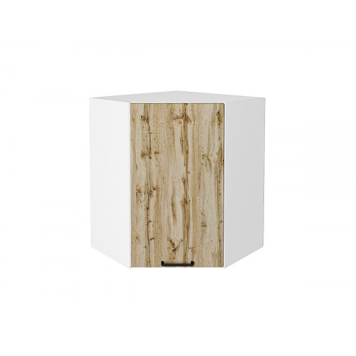 716*600*600 Шкаф верхний угловой Флэт Wotan Oak 2S Белый