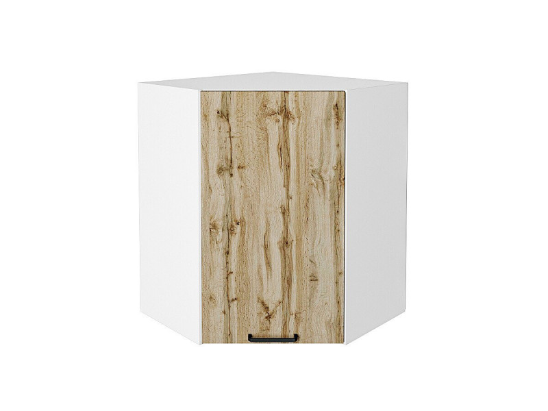 716*600*600 Шкаф верхний угловой Флэт Wotan Oak 2S Белый